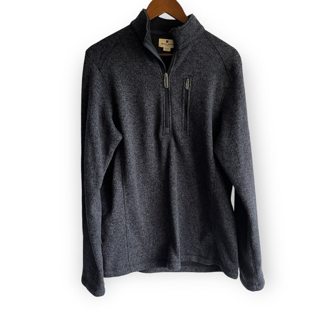 Woolrich Navy Blue Fleece Pullover Jacket